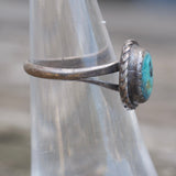 Vintage Sterling Turquoise Roper Ring 5.5