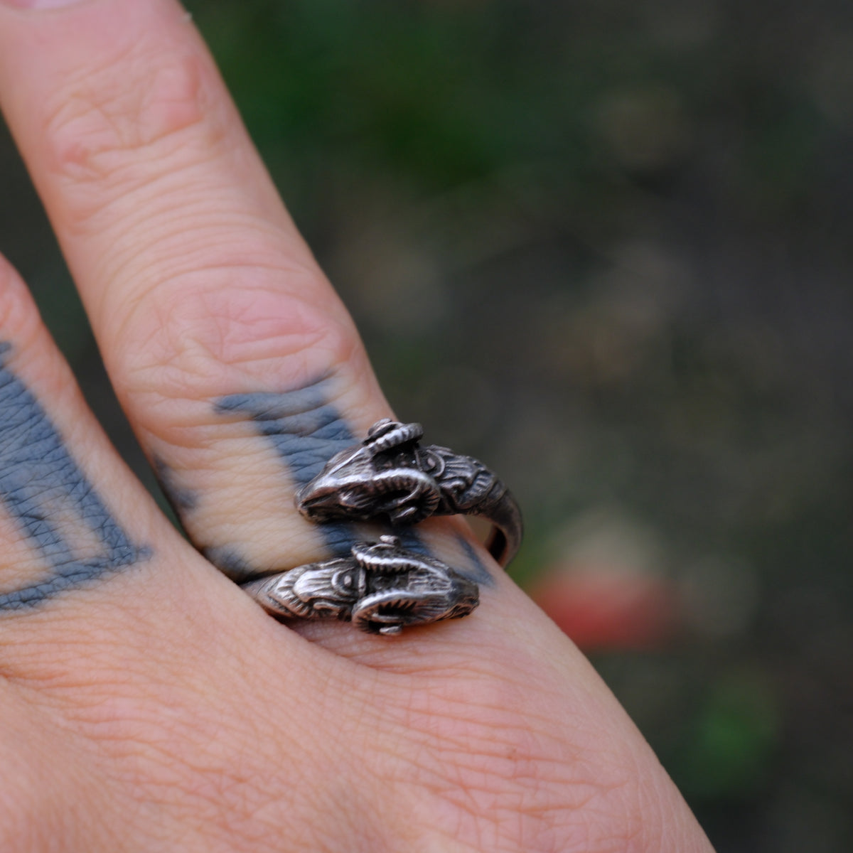 Vintage Sterling Silver Dragon Ring 8.25