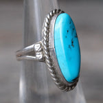 Vintage Sterling Turquoise Roper Ring 5.5