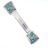 Vintage Sterling 6-Stone Turquoise Snake Watch Band