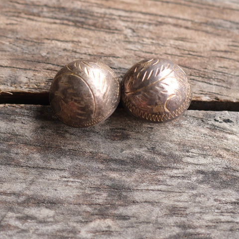 Vintage Sterling Stamped Dome Stud Earrings