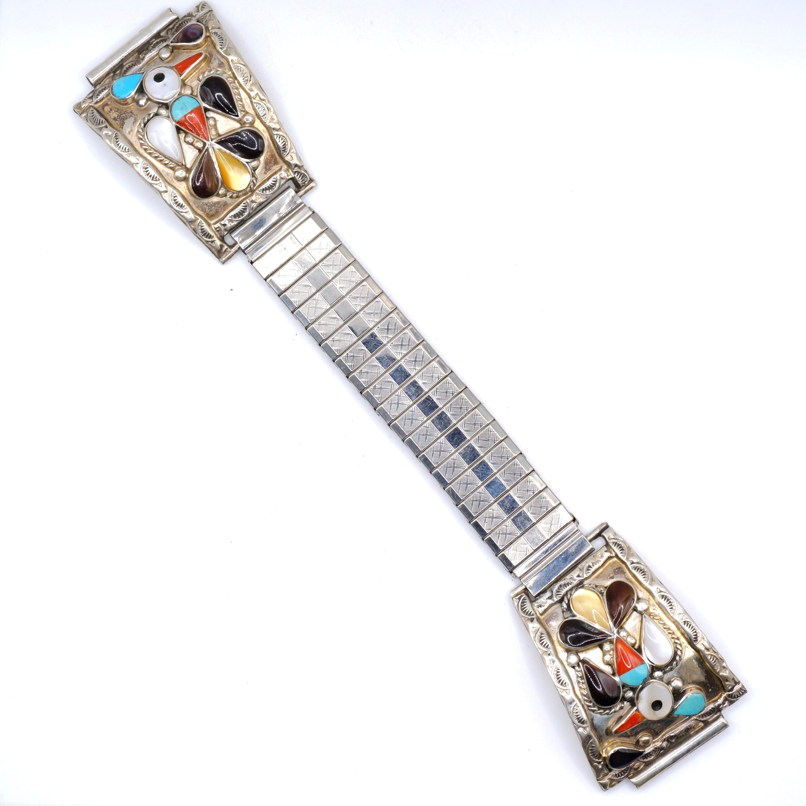 Vintage Sterling MultiStone Thunderbird Watch Band