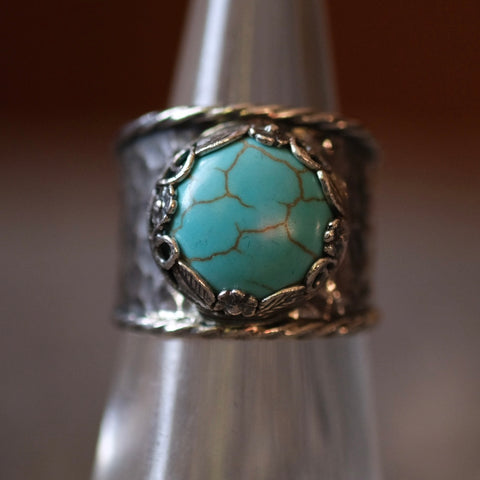 Sterling Faux Turquoise Ring 6