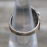 Vintage Sterling Petrified Wood Ring 4.5