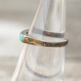 Vintage Sterling Turquoise Inlay Band 5.5