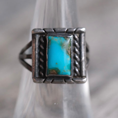 Vintage Sterling Turquoise Ring 6.5