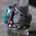 Vintage Sterling Chunky Turquoise Ring 11.5