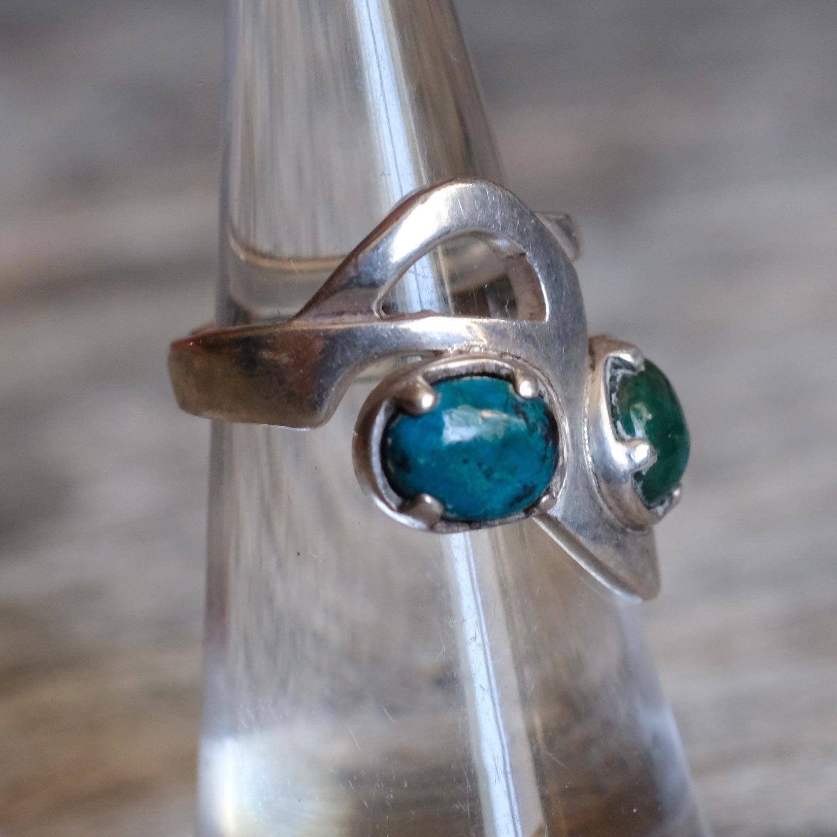 Vintage Sterling Chrysocolla Ring 5.25