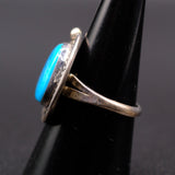 Vintage Sterling Turquoise Roper Ring 8.25