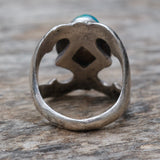 Vintage Sterling Turquoise Sandcast Ring 6