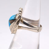 Vintage Sterling Turquoise Feather Ring 7