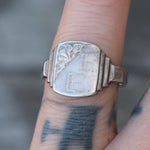 Vintage Sterling F.E. Signet Ring 7.5