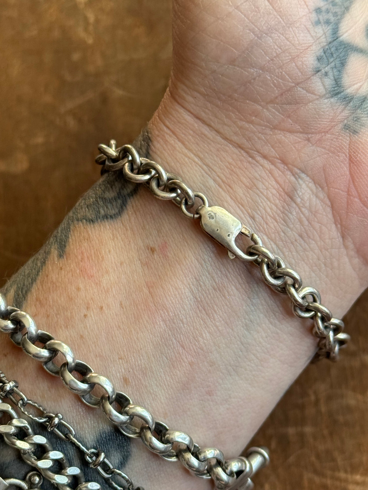 Vintage Sterling Silver 7.5” Cable Chain Bracelet