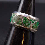 Older Vintage Sterling Turquoise Inlay Band 8.75
