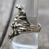 Vintage White Bronze Biker Ring 9