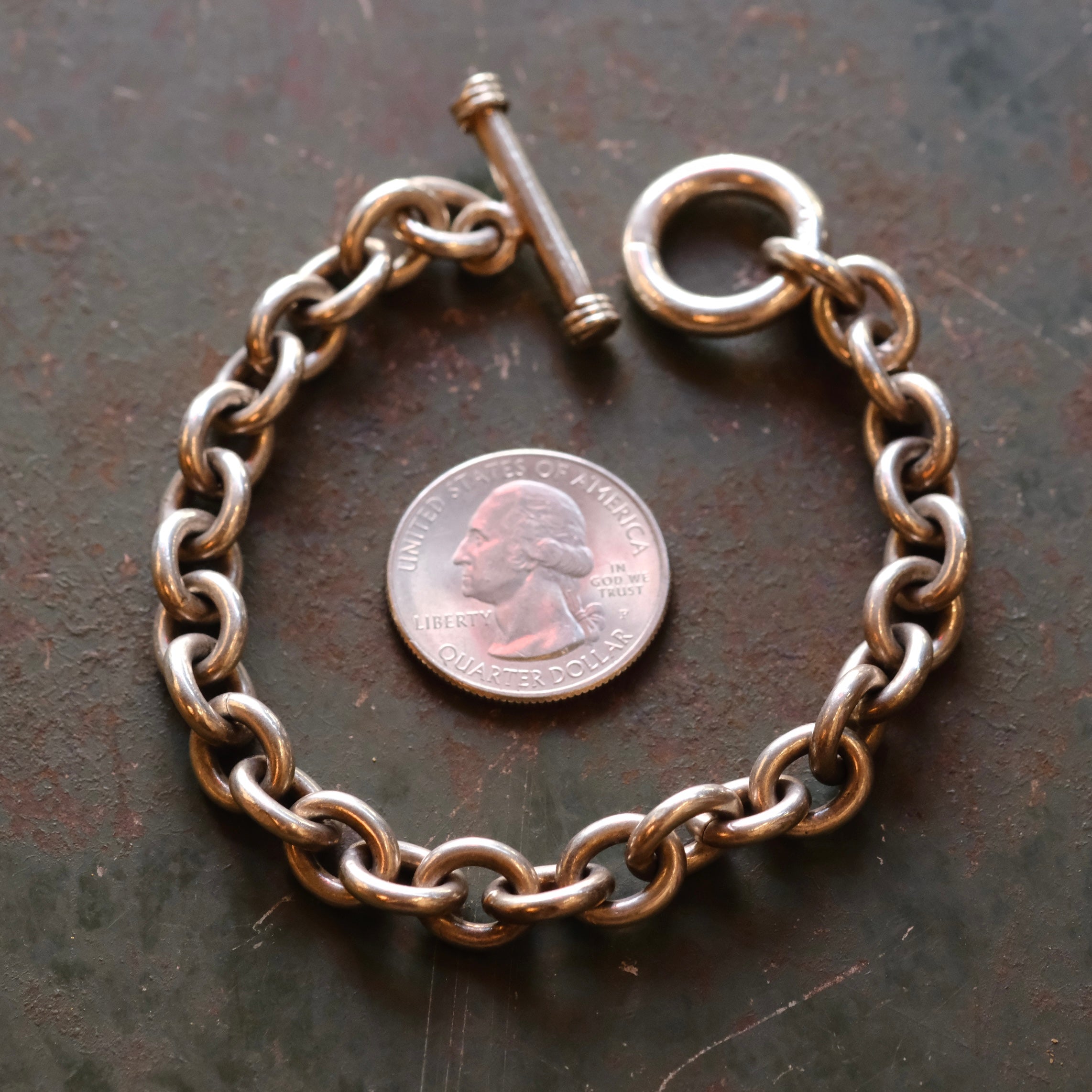 Vintage Sterling Heavy Chain Bracelet