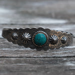 Vintage Nickel Silver Turquoise Cuff