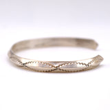 Vintage Sterling Stamped Triangle Cuff Bracelet 6.75"