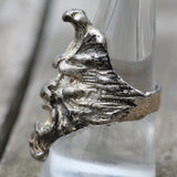 Vintage White Bronze Biker Ring 8