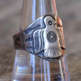 Vintage Sterling Early Thunderbird Cigar Band Ring 9.75