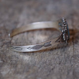 Vintage Sterling Turquoise Thunderbird Cuff Bracelet 6"