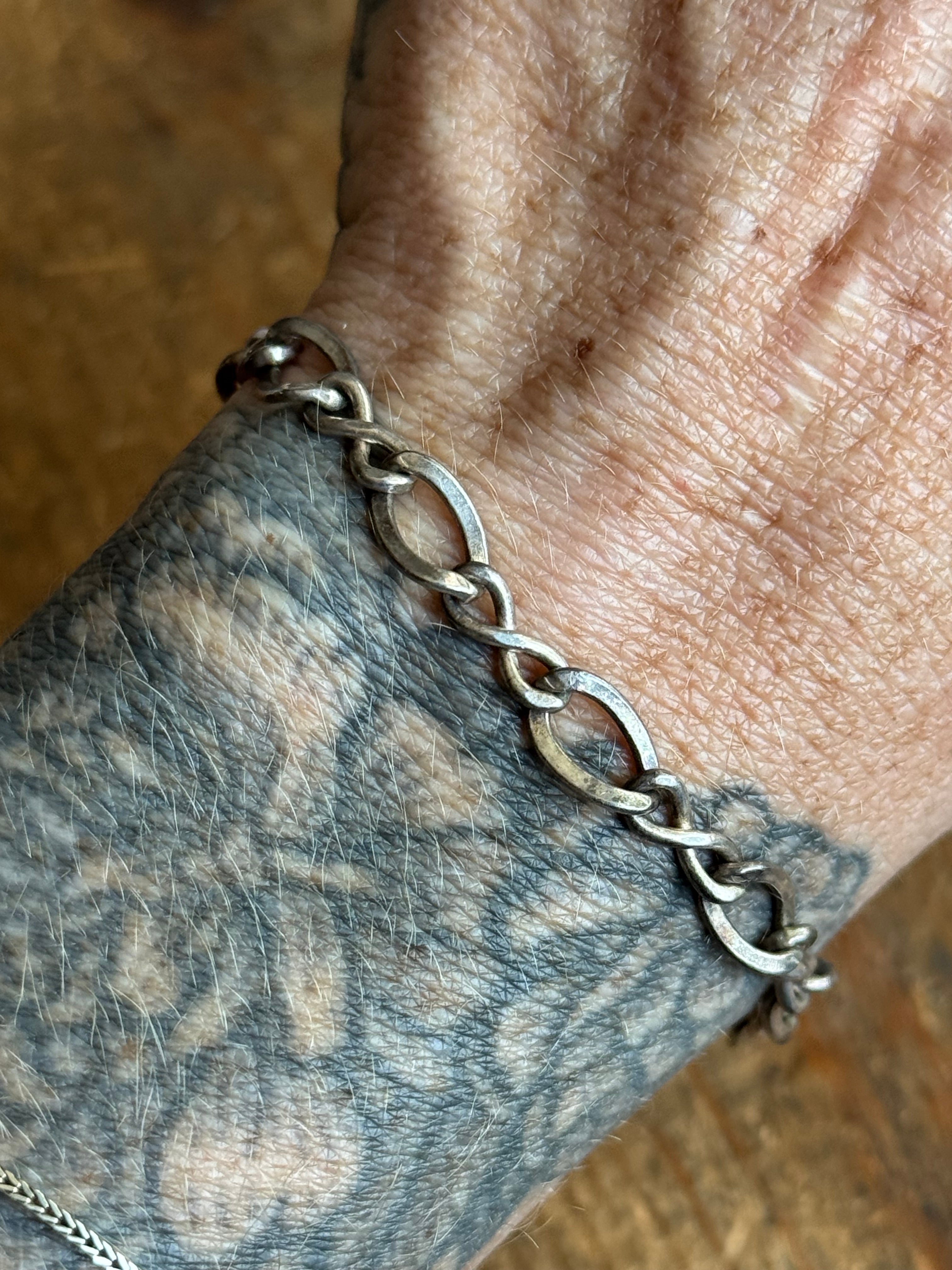 Vintage Sterling Silver 7” Infinity Link Bracelet
