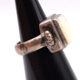 Vintage Sterling Faceted Mother OF Pearl Ring 6.5