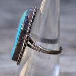 Vintage Sterling Turquoise Roper Ring 7.25