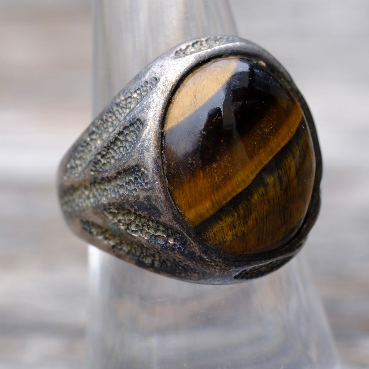 Vintage Sterling Tigers Eye Ring 7.75