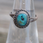 Vintage Sterling Turquoise Roper Ring 5.5