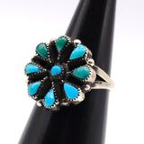 Vintage Sterling Turquoise Cluster Ring 3