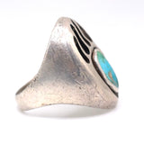 Vintage Sterling Turquoise Bear Paw Ring 8.75