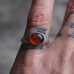 Vintage Sterling Amber Ring 7