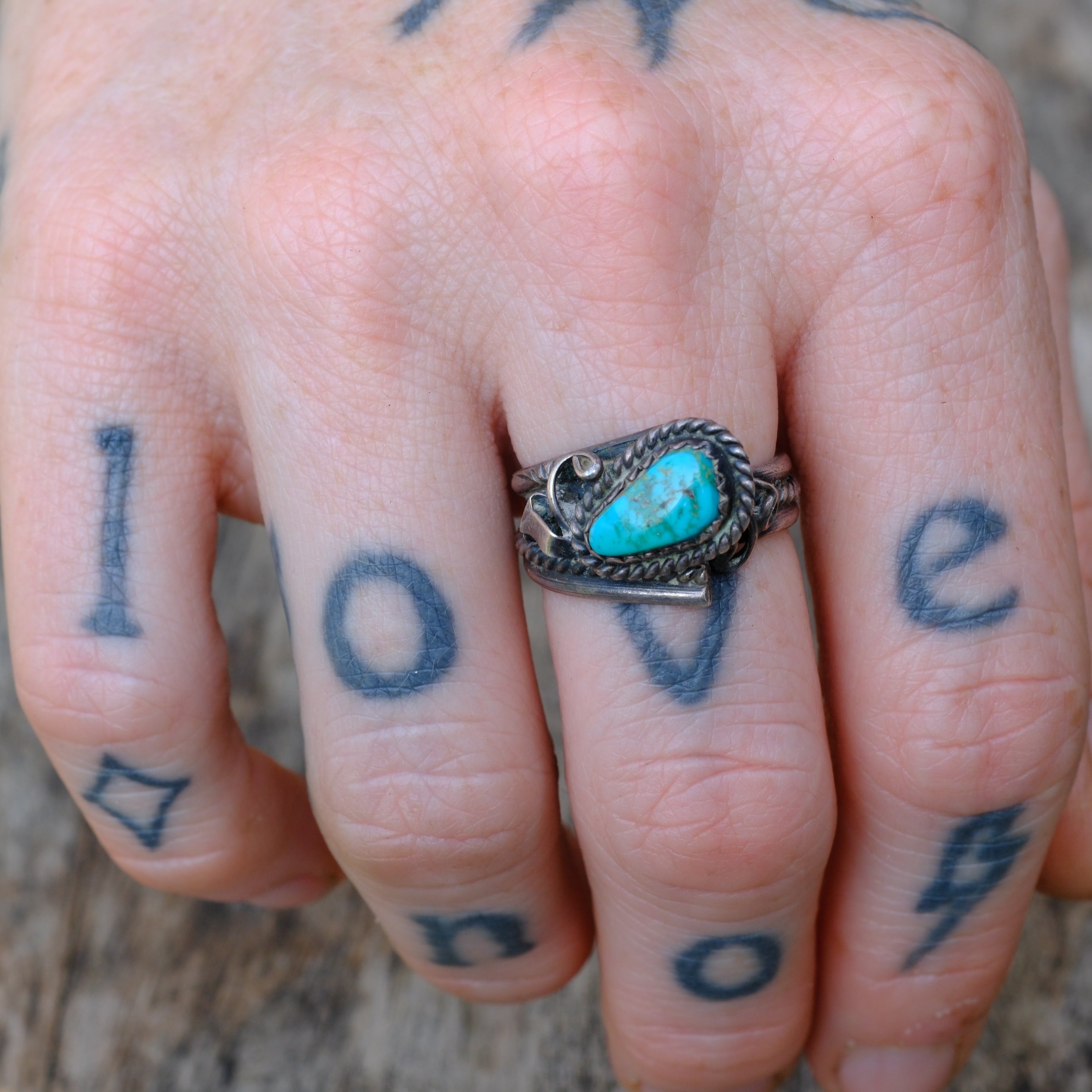 Vintage Sterling Turquoise Ring 7