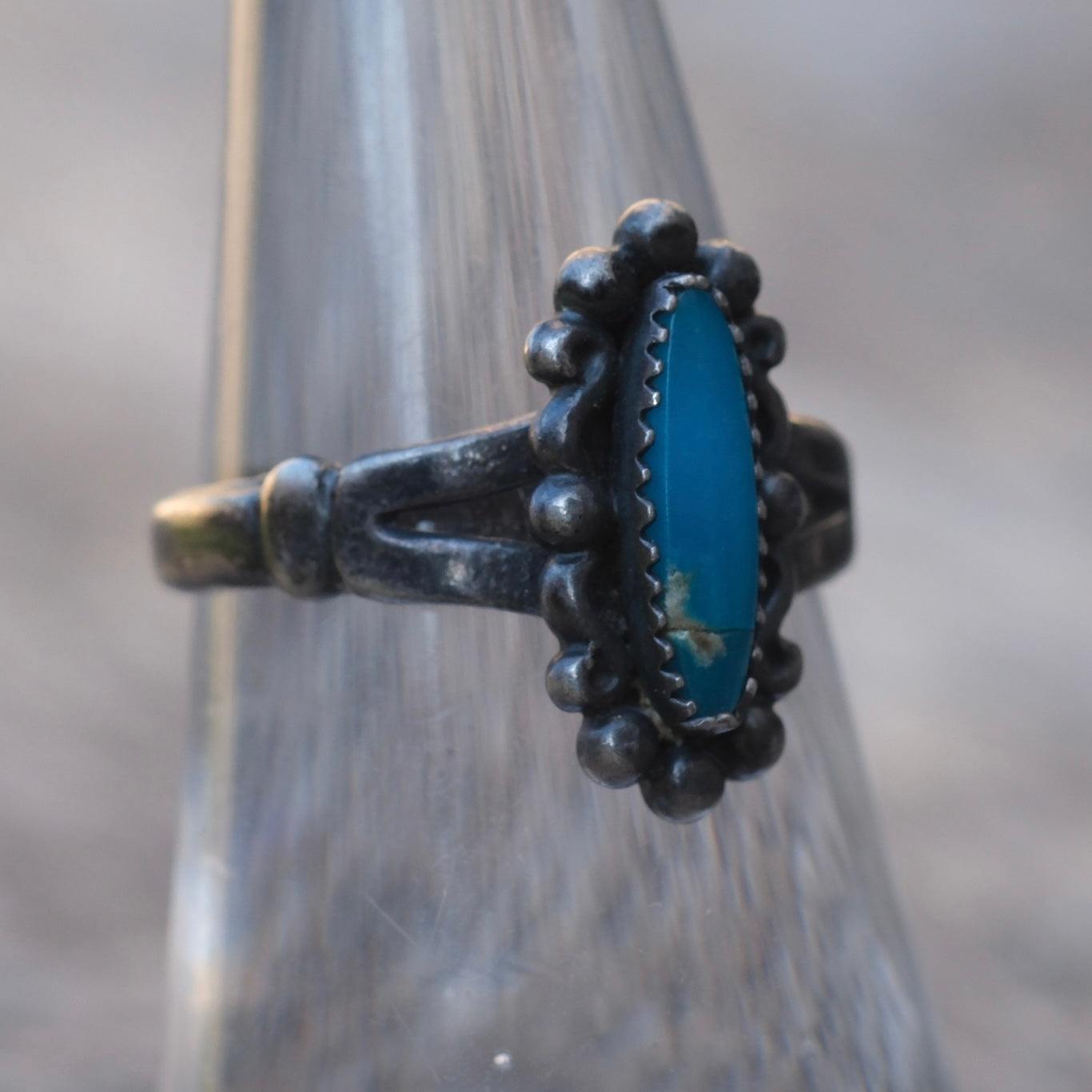 Vintage Sterling Turquoise Ring 6.25