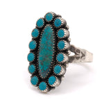 Vintage Sterling Turquoise Cluster Ring 6