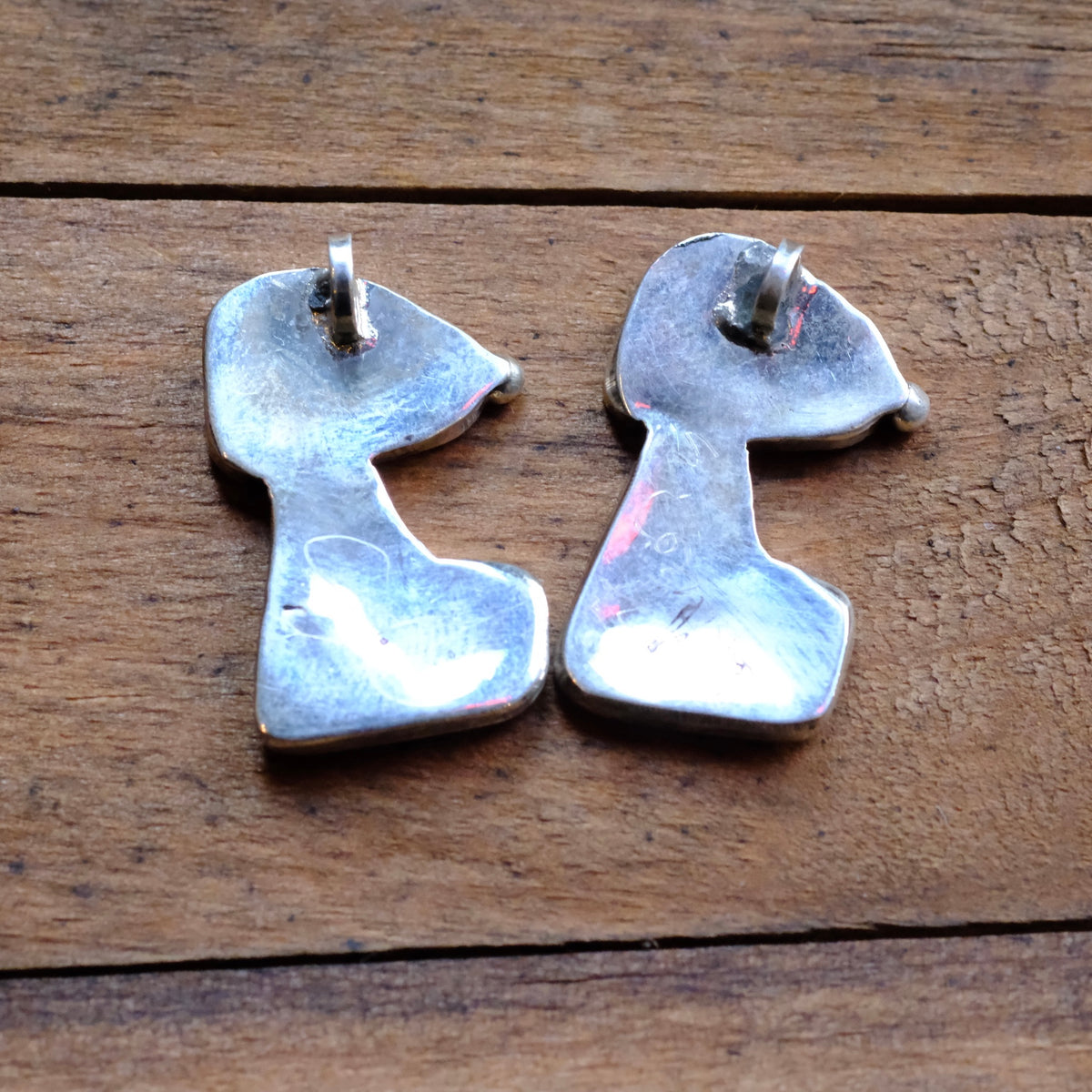 Sterling Silver Red Collar Inlay Snoopy Pendant
