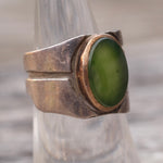 Vintage Sterling Green Carnelian Ring 6.5