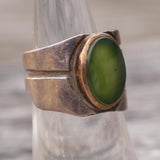 Vintage Sterling Green Carnelian Ring 6.5