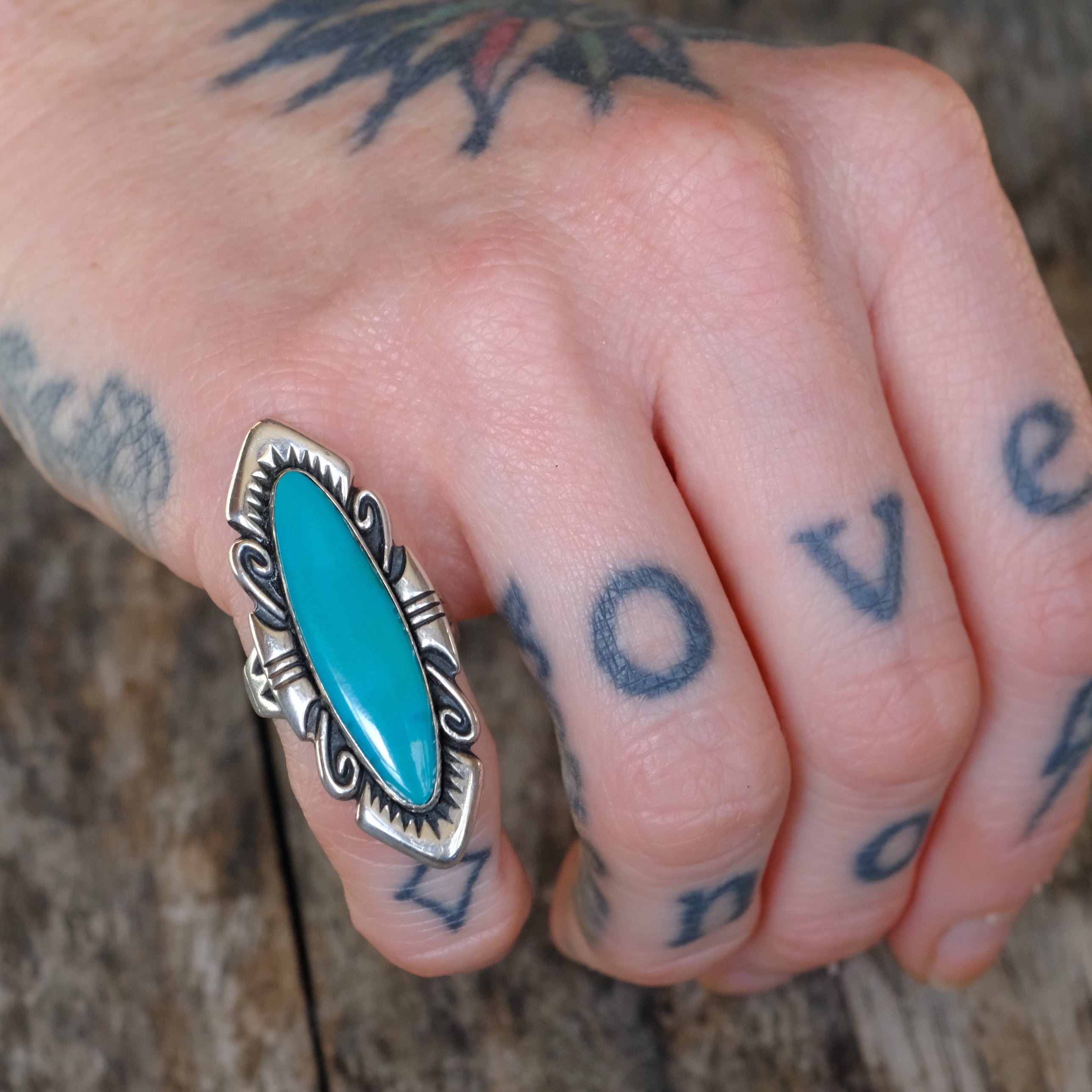 Vintage Sterling Turquoise Ring 4