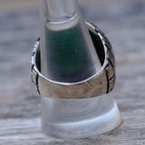 Vintage Sterling Green Jasper Ring 10.75