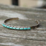 Vintage Sterling Turquoise Inlay Cuff