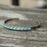 Vintage Sterling Turquoise Inlay Cuff
