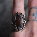 Vintage Sterling Fire Agate Ring 6.5