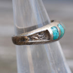 Vintage Sterling Turquoise Inlay Band 6