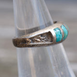 Vintage Sterling Turquoise Inlay Band 6