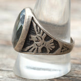 Vintage Sterling Hematite Thunderbird Ring 11.5
