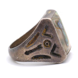 Vintage Sterling Abalone Trading Post Ring 9