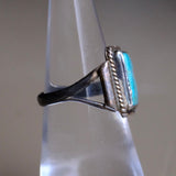 Vintage Sterling Turquoise Roper Ring 5.5