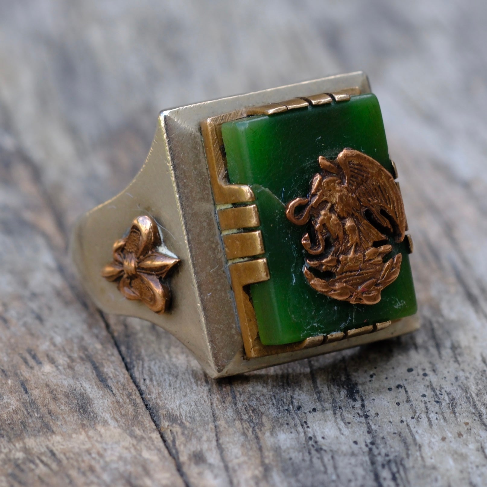 Vintage Mexican Biker Souvenir Ring 9.25